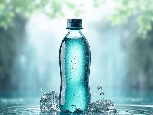 ミネラルウォーターが入ったスタイリッシュなボトル
